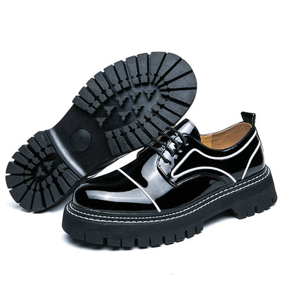 Lined Unisex PU Leather Platform Shoes