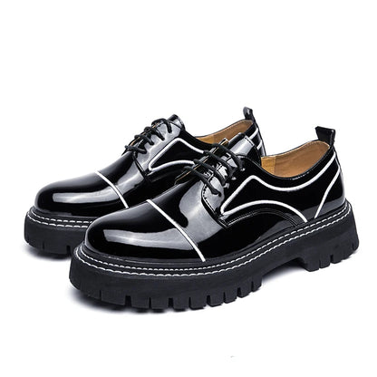 Lined Unisex PU Leather Platform Shoes