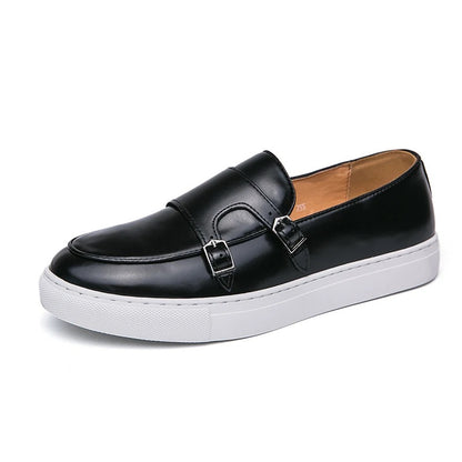 Unisex Monk Strap Loafers in Black