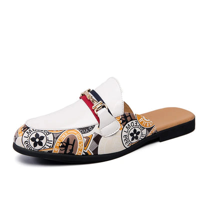 Patterned Horsebit Mule Loafers